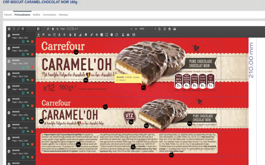 Annotations and comments on a shared visual